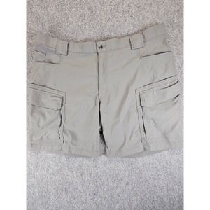 Duluth Trading Cargo Shorts Mens Sz 44 Relaxed Fit Flex Dry on the Fly Gray 1551